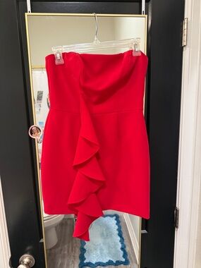 JAYGODFREY Red Strapless Mini Dress